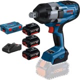 Bosch GDS 18V-1050 H + 0615990L3T - Masina de insurubat cu impact 1050 Nm M10-M24 + Set 3 acumulatori si incarcator Li-Ion 18 V 5 Ah valiza speciala