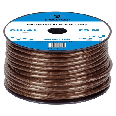 Cablu de putere auto, CU-AL, 12GA, CableTech KAB0716B, diametru exterior 4.5 mm, sectiune 3.31 mmp, rola 25 metri, negru foto