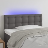 VidaXL Tăblie de pat cu LED, gri, 80x5x78/88 cm, piele ecologică