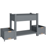 Outsunny Strat &Icirc;nălțat pentru Grădină, Jardinieră cu Raft, 149x46x76cm, Gri | Aosom Romania