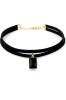 Choker Negru Dublu Fashion Mystyle Delux - Colier Elegant Damă, Mărgele Sticlă, Textil