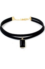 Choker Mystyle Fashion Black Duble Delux - Colier elegant pentru gat