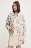 Pepe Jeans geacă din denim REGULAR JACKET PAISLEY femei, culoarea bej, de tranziție, PL402409