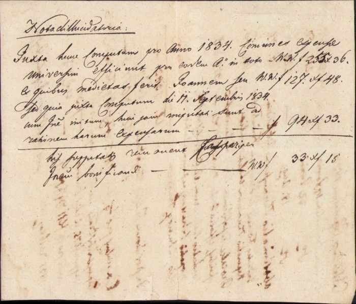 A349 Act olograf, 1835, &icirc;n limba latină, filigran cu stema Ungariei