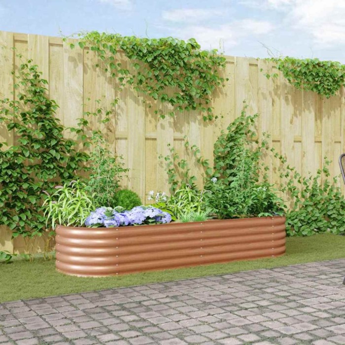 vidaXL Strat &icirc;nălțat de grădină Maro 240 x 80 x 44 cm Oțel