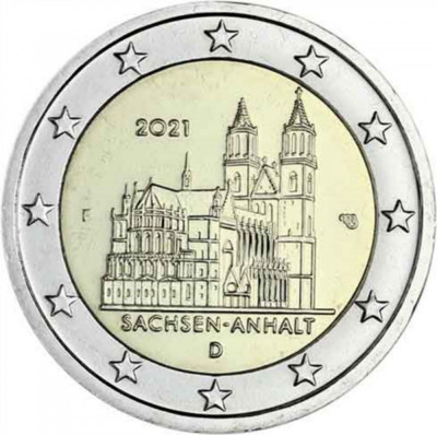 !!! GERMANIA - 2 EURO 2021 , COMM. SACHSEN-ANHALT , D - KM NEW - UNC / DIN ROL foto