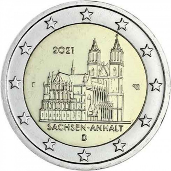 !!! GERMANIA - 2 EURO 2021 , COMM. SACHSEN-ANHALT , D - KM NEW - UNC / DIN ROL