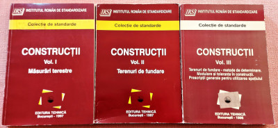 Constructii. Colectie de standarde. 3 Volume - Ed. Tehnica, Bucuresti, 1997 foto