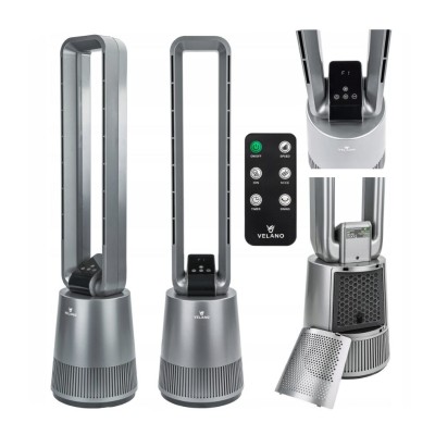Ventilator cu telecomanda si filtru de carbon care curata aerul din camera, 60 W, Velano foto