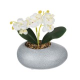 Ghiveci decorativ cu Orhidee artificiala, 14x18 cm, ATU-083906, Oem