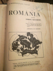 1935 ?Romania. Pentru cursul secundar?, S. MEHEDINTI si G. VALSAN, harta color foto