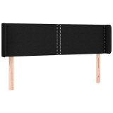 Cumpara ieftin Tablie de pat cu aripioare negru 147x16x78/88 cm textil