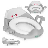 Scaun de toaletă copii Homelux cu urechi, pernă moale, spătar ergonomic, universal, gri