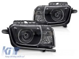 Set de faruri de tuning potrivit pentru Chevrolet Camaro 2009-2013 cu baza neagra, stanga si dreapta Performance AutoTuning