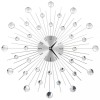 Ceas de perete argintiu vidaXL, 50 cm, mecanism quartz, design modern cu margele acrilice, cadru aluminiu
