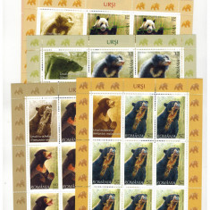 Romania 2008 Ursi 5 Minicoli x 8 timbre MNH Serie completa LP 1799