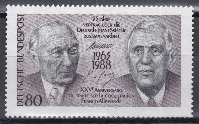 Germania 1988 - A 25-a aniversare a Tratatului germano-francez, MNH foto