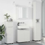 Cumpara ieftin Set de mobilier pentru baie 4 buc. Alb 30,5 x 30 x 195 cm