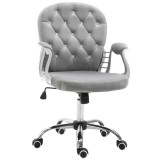 Vinsetto Scaun de birou, Scaun de birou ergonomic cu braț, Spătar capitonat, &Icirc;nălțime reglabilă, Scaun de calculator cu catifea, Foaier pentru biroul