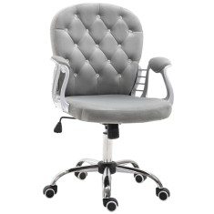 Vinsetto Scaun de birou, Scaun de birou ergonomic cu braț, Spătar capitonat, &Icirc;nălțime reglabilă, Scaun de calculator cu catifea, Foaier pentru biroul