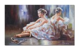 Cumpara ieftin Tablou balerina pictat manual living, dormitor, 100x60cm pictura ulei pe panza, Mircea Iordache