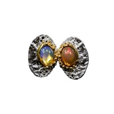 Cercei bijuterie din argint 925 cu opal negru