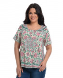 Cumpara ieftin Bluza Dama, Model Floral, Roz Verde - XL, Eranthe