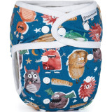 Bamboolik Night Fitted Diaper with Absorbing Insert scutec lavabil tip chiloțel, cu inserție absorbantă cu capse Monsters