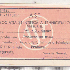 bnk div Legitimatie AST 1950 - Asociatia stiintifica tehnicienilor