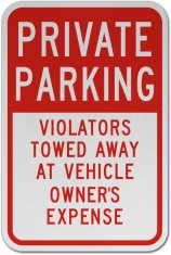 Private Parking Violators Towed Sign foto