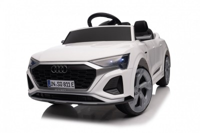 Masinuta electrica copii 2-4 ani, Audi SQ8, 70W, 12V cu roti moi si scaun tapitat, telecomanda, alba foto