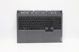 Carcasa superioara cu tastatura palmrest Laptop, Lenovo, Legion 5 Pro 16ACH6H Type 82JQ, 5CB1D05368, AP1ZV000800, iluminata, 4 pini, Slate Grey, layou