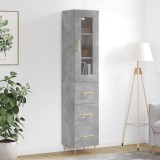 vidaXL Dulap &icirc;nalt, gri beton, 34,5x34x180 cm, lemn prelucrat