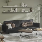 Cumpara ieftin Canapea extensibilă cu 2 locuri, negru, piele ecologică
