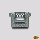 Fotoliu Chesterfield 1 loc Brighton FT Spălat de m&acirc;nă Verde Antic