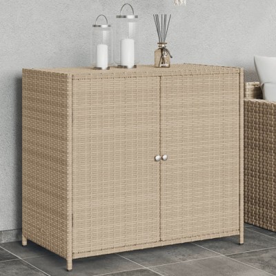 Gossi dulap depozitare de gradina, bej, 83x45x76 cm, poliratan foto