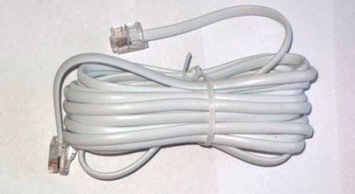Cablu telefon RJ11 2m alb foto