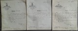 1906 Lot de 3 doc Prefectura Botoșani / semnate pref Ilie Văsescu / telefonie