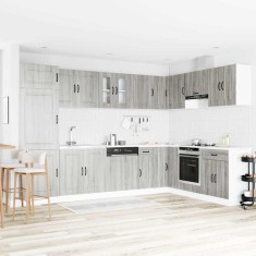 vidaXL Dulap de bucătărie cu ușă Kalmar 2 pcs Gri 80 x 46 x 81.5 cm 3315007
