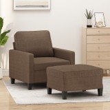 VidaXL Fotoliu canapea cu taburet, maro, 60 cm, material textil