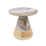 Cumpara ieftin Masuta de cafea Boundar gri aurie metal si sticla 50x50x49 cm