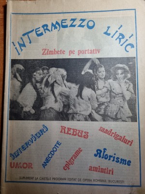 revista intermezzo liric 1989 - umor ,rebus,divertisment,muzica,dans foto