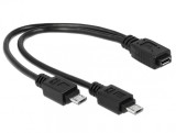 Cablu micro USB B M la 2 x micro USB B T 20.5 cm, Delock 65440