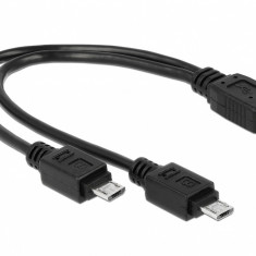 Cablu micro USB B M la 2 x micro USB B T 20.5 cm, Delock 65440