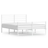 Cumpara ieftin Cadru de pat metalic cu tablie, alb, 120x190 cm