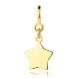 Pandantiv pentru brățară, din aur 375 &ndash; o stea plată, un inel cu arc