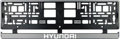 Set 2 bucati, suport numar inmatriculare argintiu Hyundai foto