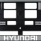 Set 2 bucati, suport numar inmatriculare argintiu Hyundai