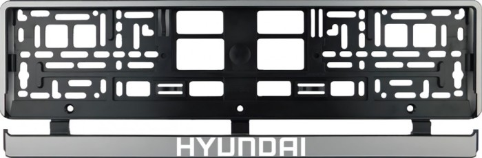Set 2 bucati, suport numar inmatriculare argintiu Hyundai