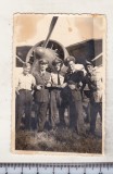 Bnk foto Aviatie - aviatori langa avion PZL P.11f, Alb-Negru, Romania 1900 - 1950, Militar